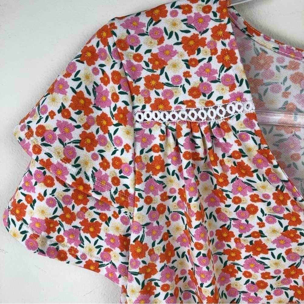 Ava Rose Floral Spring flowers layered sleeve blouse size: M - Picture 3 of 10